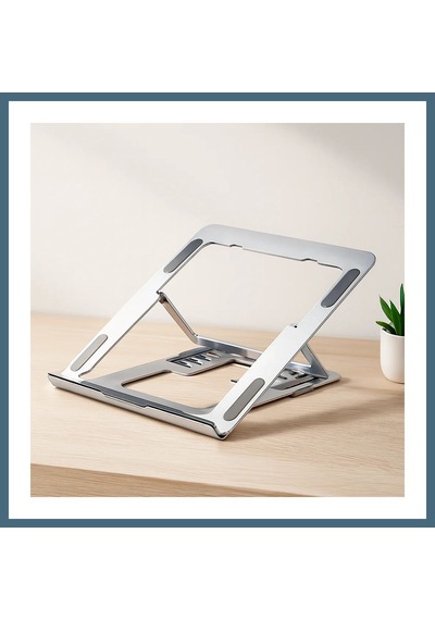 Agc Uygun Sepet Katlanabilir Alüminyum Laptop Stand 6 Açılı Gümüş Agc