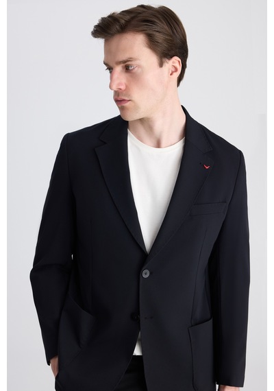 D's Damat Ds Damat Comfort Siyah Düz Kumaş Ceket 5hc04st15404m 001