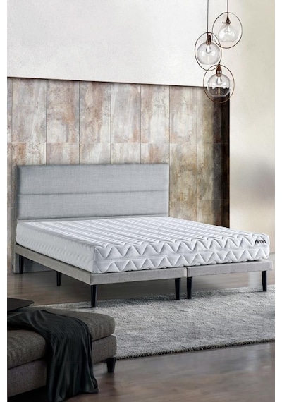 Niron Slim Pocket Yatak Seti - 180x200 Çift Kişilik Paket Yaylı Yatak, Metal Baza Ve Başlık Takımı