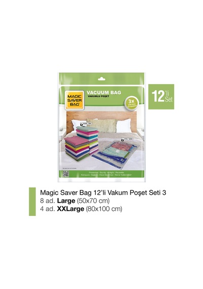 Magic Saver Bag 12'Li Vakumlu Poşet Set-3
