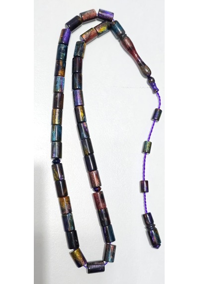 Sistem Püskül Kesme Multicolor Sentetik Opal Tesbih Çok Renkli