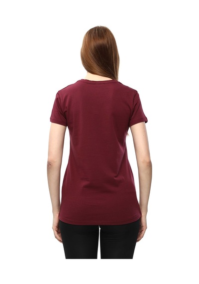 Raru Kadın %100 Pamuk T-Shirt Mulıer Bordo
