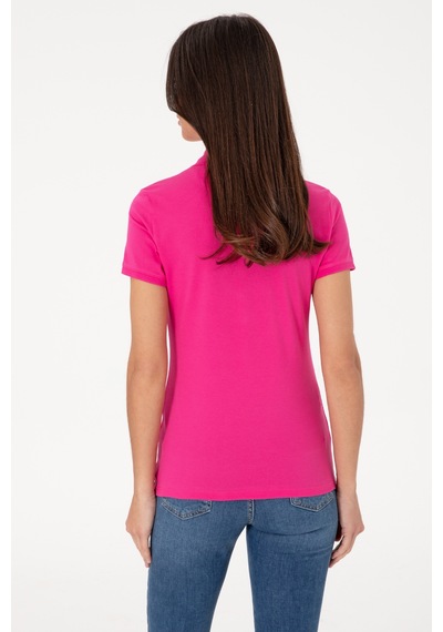 U.S. Polo Assn. Kadın Pembe Basic Polo Yaka Tişört 50300896-VR218