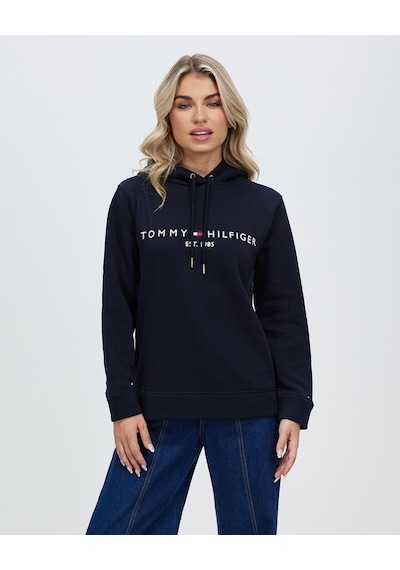 Tommy Hilfiger Bayan Kapşonlu Sweatshirt Siyah