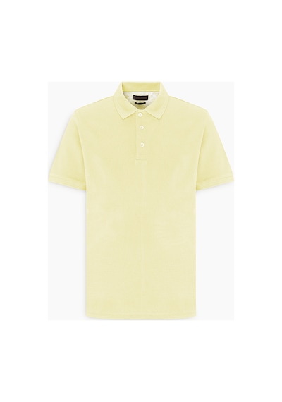 AC&Co / Altınyıldız Classics Erkek Slim Fit Dar Kesim Polo Yaka %100 Pamuk Kısa Kollu Tişört Sarı
