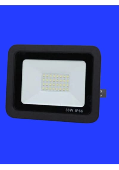 30 Watt Siyah Slim Kasa Mavi Işık Ip65 Led Projektör