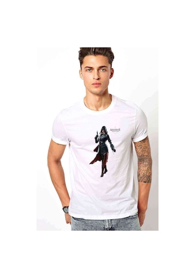 Assassins Creed Unity Elise Baskılı Beyaz Erkek Tshirt