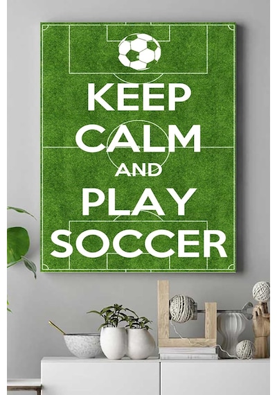 Pster16571 Keep Calm And Play Futbol Kanvas Tablo 50 X 70