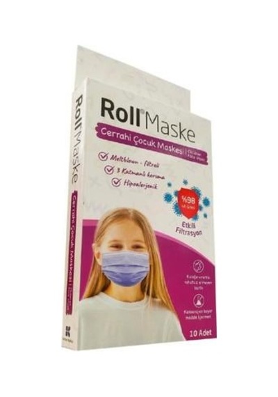 ROLL MASKE ÇOCUK KIZ 10LU