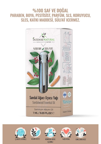 Intense Natural Sandal Ağacı Uçucu Yağı 1 ML