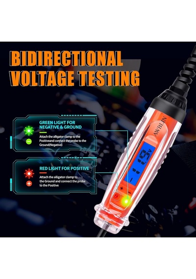 Otomotiv Test Işığı 3 60 V Dc Dijital Işık Test Cihazı Voltmetreli Ağır Hizmet Oto Devre Test Cihazı Lcd Arka Işık Ekranlı Ve Led Göstergeli
