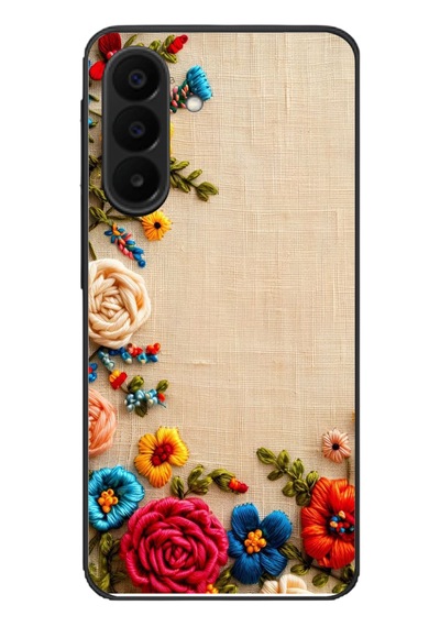 Samsung Galaxy A27 Uyumlu İşlemeli İğne Oyası Baskılı Silikon Kılıf Renkli