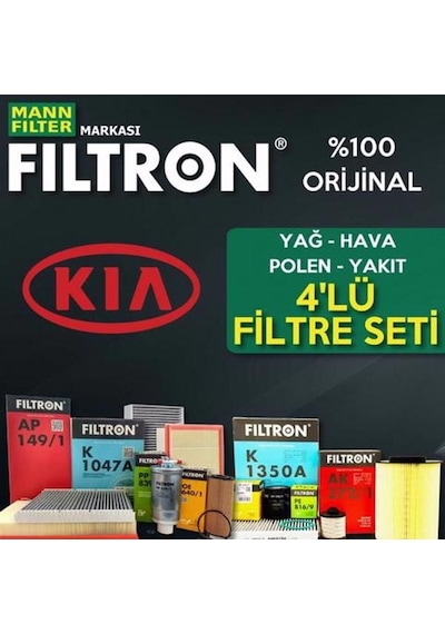 Kia Rio 1.4 Crdı Mann Filtron Filtre Bakım Seti 2011-2017 (495302795)
