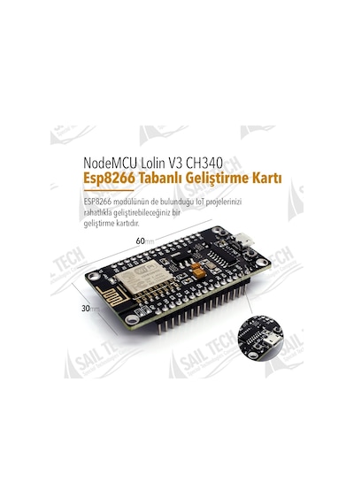 NodeMCU Lolin V3 CH340 Esp8266 Tabanlı Geliştirme Kartı