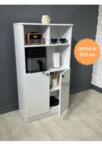 Parla Kahve Köşesi Çok Amaçlı Dolap Kiler Dolabı Mutfak Bangosu Erzak Dolabı Bölmeli Beyaz 72 Cm Beyaz Parla Kahve Köşesi Çok Amaçlı Dolap Kiler Dolabı Mutfak Bangosu Erzak Dolabı Bölmeli Beyaz 72 Cm Beyaz