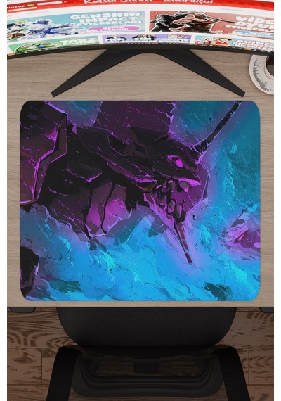 Neon Genesis Evangelion Dikişli Kauçuk Oyuncu Mousepad V1 - 48x40 Xl Gaming Mouse Pad