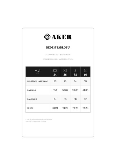 Aker Bordo Desenli Viscon Beli Lastikli Pantolon Bordo Bordo