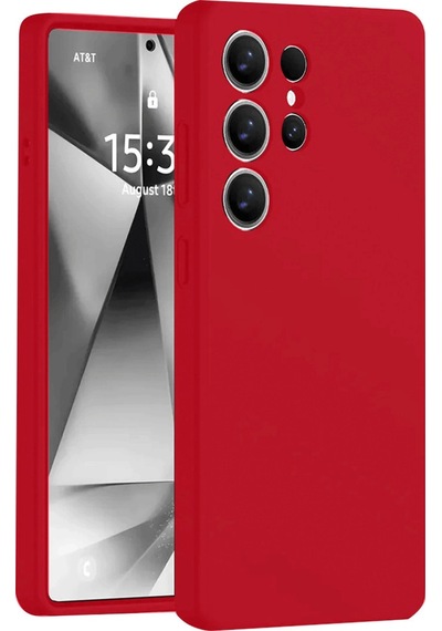 Samsung Uyumlu Galaxy S25 Ultra Kılıf Nano İçi Kadife Silikon Kırmızı