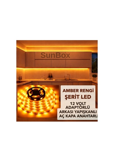 Mutfak Dolabı Tezgah Üstü Tam Set Adaptörlü Butonlu 5 Metre Amber Amber