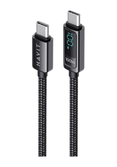 Havit CB6247 PD100W Type-C To Type-C Göstergeli Şarj Kablosu