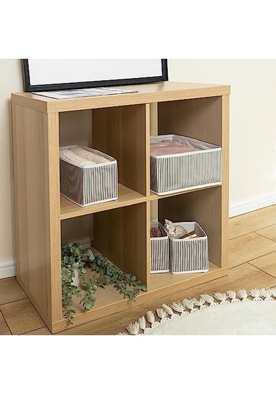 8 Li Çekmece Düzenleyici Organizer Dekoratif Sepet Hurç 8 Li Çekmece Çizgili Genel