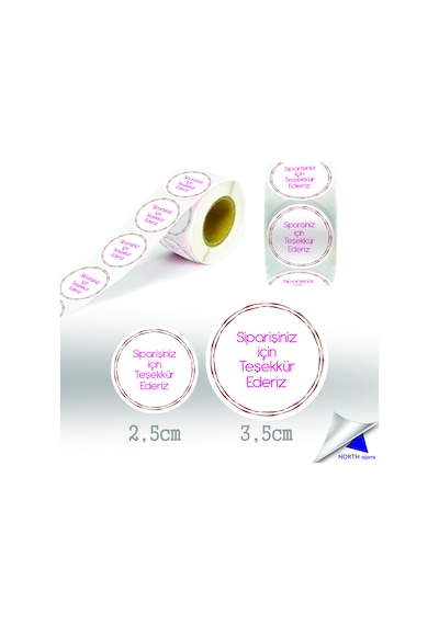 Sipariş Paketi Etiketi Sticker 2,5cm 40 Adet Baskes Model 4