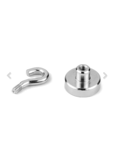 20mm Kancalı Pot Mıknatıs - 1 Adet Güçlü Neodyum Askı Kanca Mıknatıs Manyetik Kanca Askı