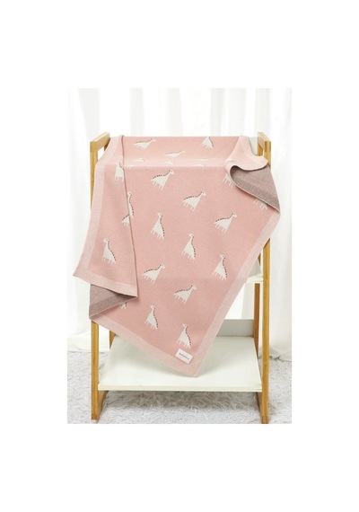 Kız Ve Erkek Bebek Için Triko Örgü Bebek Battaniyesi Pembe Dinazor 90cm X110cm Pembe3 Pembe3