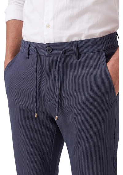 Rizzup Erkek Slim Fit Çizgili Lacivert Kumaş Pantolon İpli Esnek Bel Likralı Spor Pantolon 2700240 Rizzup Erkek Slim Fit Çizgili Lacivert Kumaş Pantolon İpli Esnek Bel Likralı Spor Pantolon 2700240