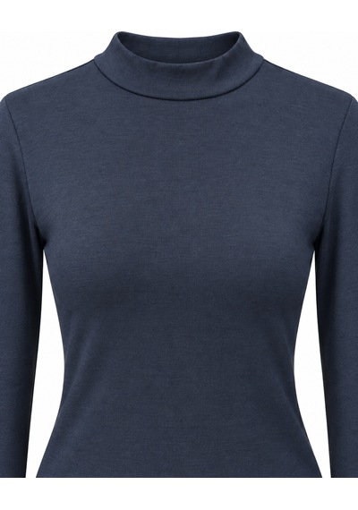 Mixray 2243 Kadın Yarım Balıkçı Yaka Uzun Kollu Slim Fit Bluz Lacivert