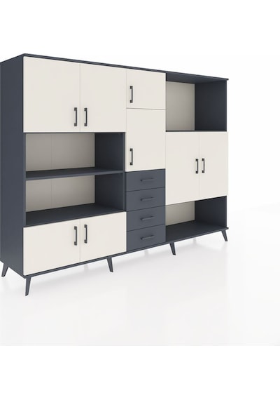 Hyperion Dolap 10 Raflı 4 Çekmeceli 8 Kapaklı 220x44x163 Antrasit Antrasit-aytaşı/antrasit Hyperion Dolap 10 Raflı 4 Çekmeceli 8 Kapaklı 220x44x163 Antrasit Antrasit-aytaşı/antrasit