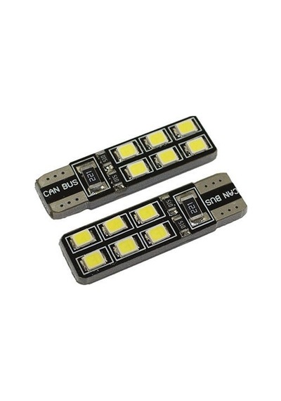 T10 Canbus Led Ampul 221 Direnç 12ledli- Beyaz - 12v