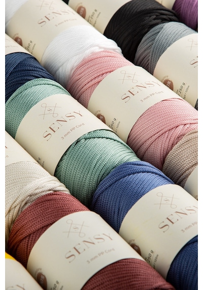 3 Mm - 250 Gr Polyester Makrome Ipi Ekru 120 M Polyester Makrome Ip Supla Ip Ve Çanta Ipliği