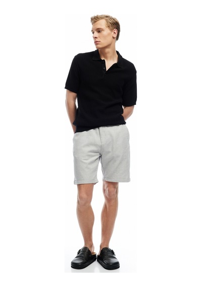 Koton Düğmeli Bermuda Cepli Katlamalı Paça Keten Pamuk Karışımlı Chino Şort Gri Desenli 5sam40015hw Gri Desenli Koton Düğmeli Bermuda Cepli Katlamalı Paça Keten Pamuk Karışımlı Chino Şort Gri Desenli 5sam40015hw Gri Desenli