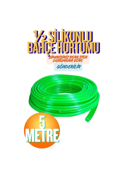 1/2 Silikonlu Bahçe Çeşme Sulama Hortumu 5 Metre Araç Yıkama Hortumu Örgülü Esnek Katlanmaz Aşınmaz Musluk Bağlantılı Oto Yıkama Balkon Park Çim Sürgülü Bahçe Tipi Su Hortumu Seti Dayanıklı
