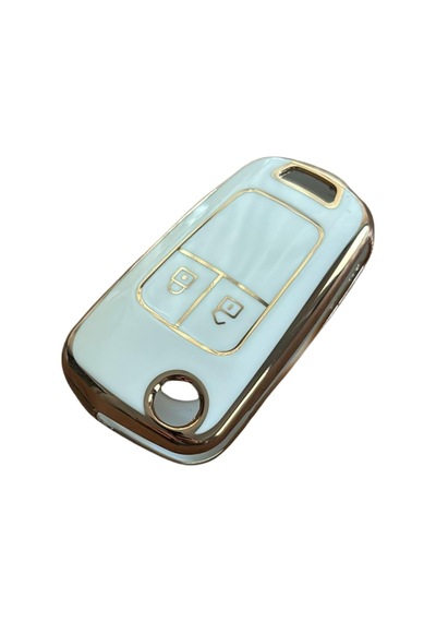 Autohan Keys Anahtar Kılıfı Astra J, Corsa D, Corsa E, Insignia, Mokka, Meriva İçin, Beyaz-altın, 2 Butonlu