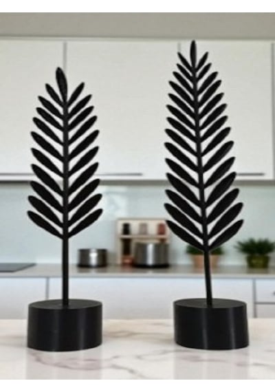 Dekoratif Modern Siyah Ve Siyah Tüy Yaprak