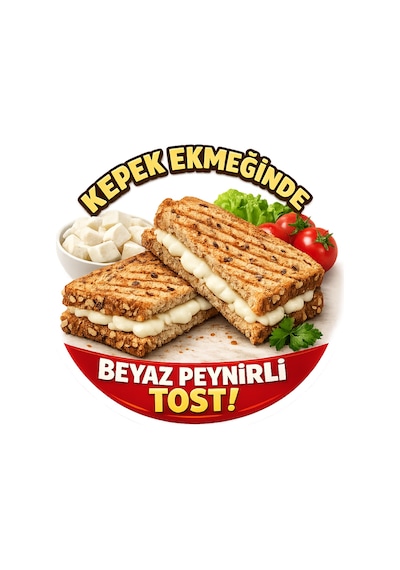 Mayeka Kepek Ekmeğinde Beyaz Peynirli Tost Temalı Büfeler Cafeler Tostçular İçin Ahşap Duvar Kapı Dekoratif