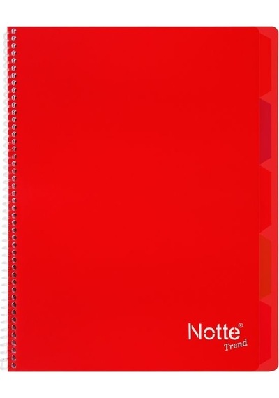 Notte Trend Plastik Kapak A4 40 Yaprak Çizgili Spiralli Defter
