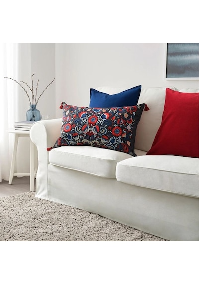 Ikea Skogskorn Dekoratif Yastık 40 X 65 Cm Koyu Gri Koyu Lacivert Kırmızı Çok Renkli