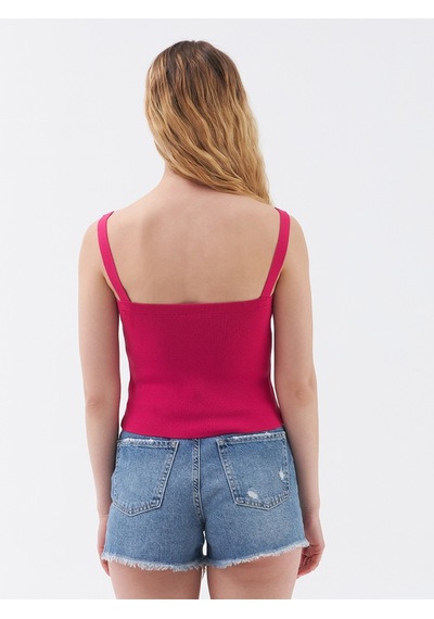 Long Crop Kadın Atlet Pembe