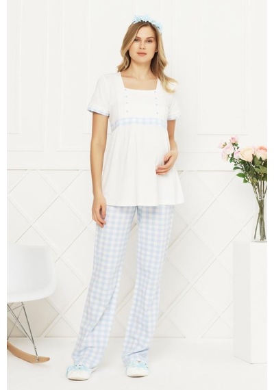 Aqua 21530-mavi Hamile Spor Lohusa Pijama Takımı