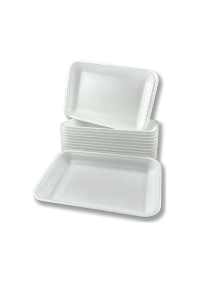 2000gr Köpük Tabak Kap - Kasap Kabı Et Tabağı 50 Adet