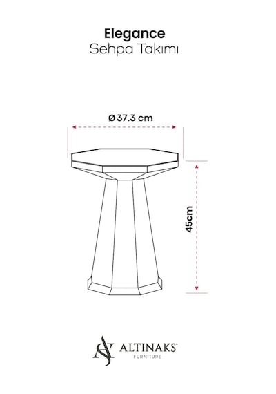 Elegance 3'lü Sehpa,yan Sehpa,zigon Sehpa - Siyah & Siyah Mermer Desenli Siyah & Siyah Mermer Desenli