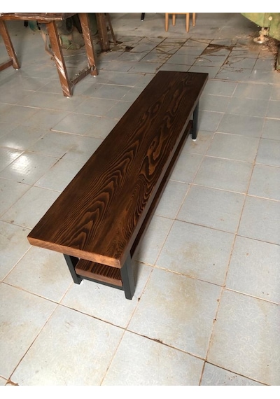 Bintaşmobilya Ceviz Rengi Kütük Ağaç Tv Sehpası 170X35.Cm