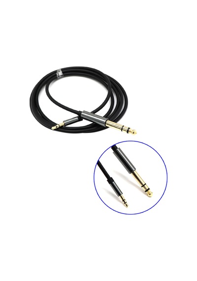6.35mm Erkek - 3,5mm Erkek Stereo Ses Kablosu, Profesyonel Ses Ekipmanı İçin 1.5m Trs Adaptör Kablosu