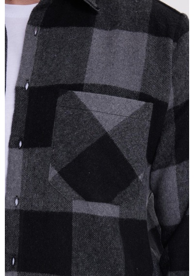 Tudors Erkek Regular Fit Klasik Fit Kareli Cepli Oduncu Gömlek-41898 Çok Renkli