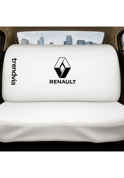 Renault Uyumlu Ön Arka Koltuk Kılıfı Penye Servis Tipi Oto Koltuk Koruma Seti Beyaz