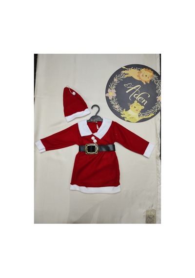 Pazarız Kız 1/4 Yaş Noel Elbise Kırmızı
