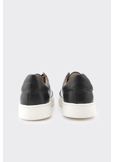 Derinet Comfort Taban Hakiki Deri Erkek Sneaker Siyah Beyaz Siyah Beyaz